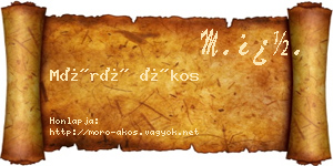 Móró Ákos névjegykártya